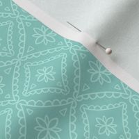 Teal Folk Tile Pattern