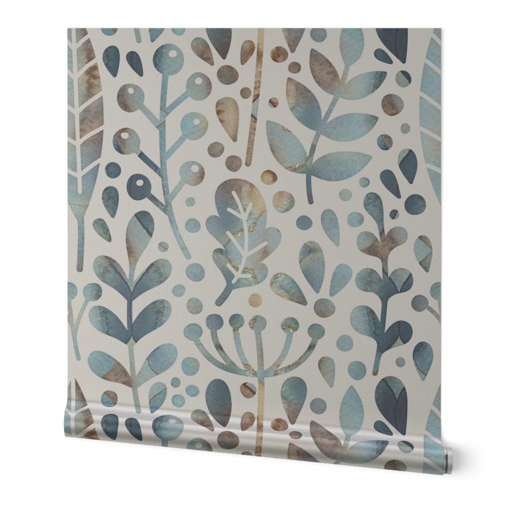 Neutral retreat - muted blue - large scale