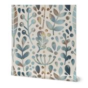 Neutral retreat - muted blue - large scale