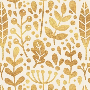 Neutral retreat - golden leaves - large scale