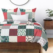 christmas large square blanket layer cake red green verdigris 