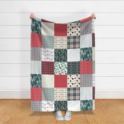 christmas large square blanket layer cake red green verdigris 