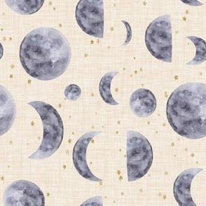 Moon and Stars // Beige Linen