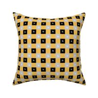 Honeybee Gingham Check / Grey Yellow Black  