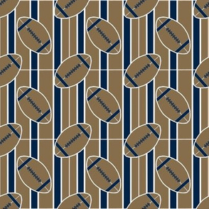 Stripes and Blue Gold White Football Polka Dots