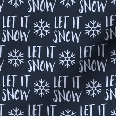 Let it Snow - blue on blue - Christmas Winter Holiday - LAD19