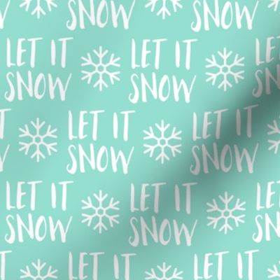 Let it Snow - aqua - Christmas Winter Holiday - LAD19