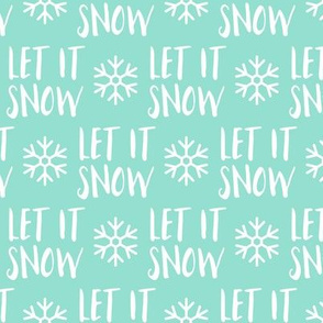 Let it Snow - aqua - Christmas Winter Holiday - LAD19