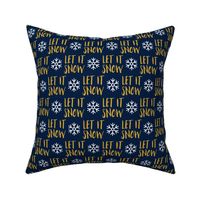 Let it Snow - gold on blue - Christmas Winter Holiday - LAD19