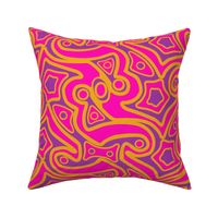 Islands in Psychedelic 1960's Pink Gold and Purple