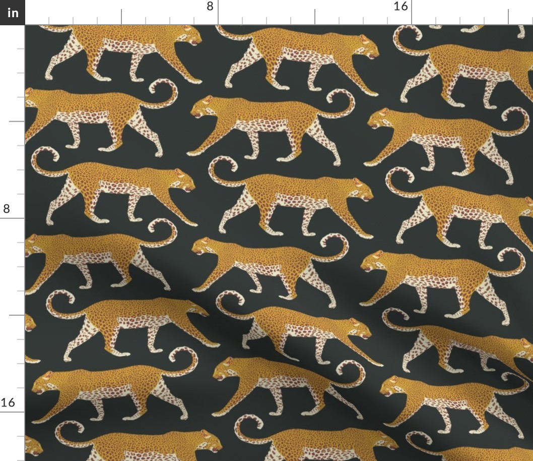 Leopards in soft black - medium scale