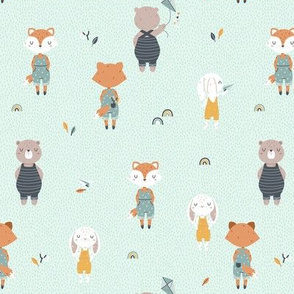 Woodland Fellows - mint - SMALL