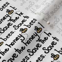 Handwritten Save the Honey Bees  -Typography / Words 
