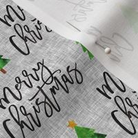 Merry Christmas - script tree on grey - LAD19