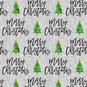 Merry Christmas - script tree on grey - LAD19