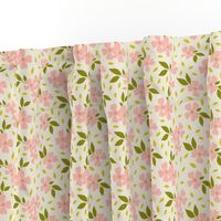 Dogwood Floral, Pink & Green