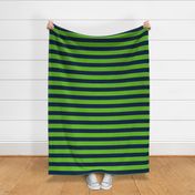 2 Inch Bias Tape Stripes Navy Blue and Bright Green