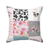 Farm//Little Lady//Love you till the cows come home//Tractor - Wholecloth Cheater Quilt