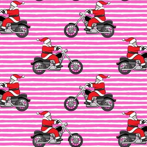 Chopper (motorcycle) Santa - hot pink stripes - LAD19