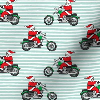 Chopper (motorcycle) Santa - mint stripes - LAD19