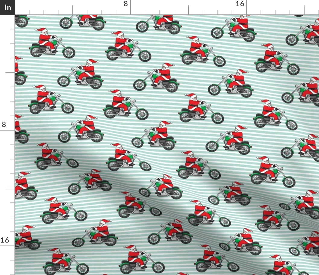 Chopper (motorcycle) Santa - mint stripes - LAD19