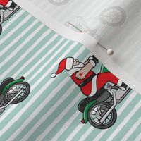 Chopper (motorcycle) Sleeveless Santa - mint stripes - LAD19