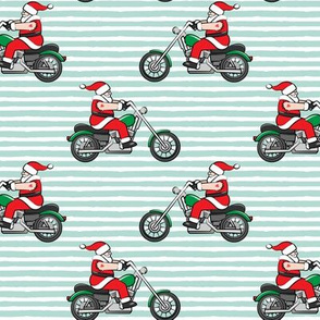 Chopper (motorcycle) Sleeveless Santa - mint stripes - LAD19
