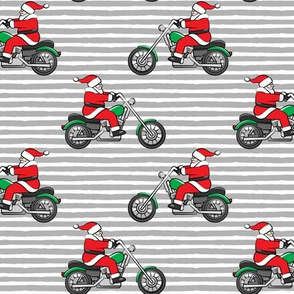 Chopper (motorcycle) Santa -  grey stripes - LAD19