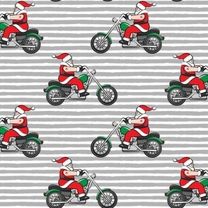 Chopper (motorcycle) Sleeveless Santa - grey stripes - LAD19