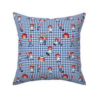 Raggedy Ann and Andy on Dark Blue Gingham