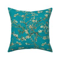 Vincent Van Gogh Almond Blossom on Teal Blue Background 