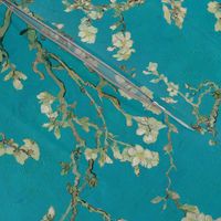 Vincent Van Gogh Almond Blossom on Teal Blue Background 