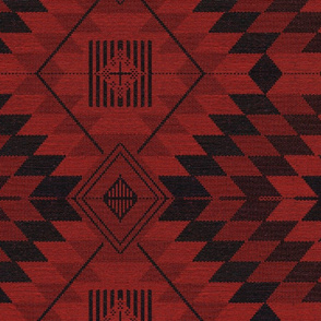 digital kilim red and black large scale