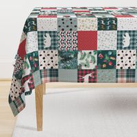 Deers and bears Christmas blanket wholecloth quilt Charm pack