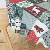 Deers and bears Christmas blanket wholecloth quilt Charm pack