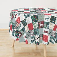 Deers and bears Christmas blanket wholecloth quilt Charm pack