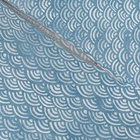 Japanese Ocean Waves in Azure Blue (xl scale) | Block print pattern, Japanese waves Seigaiha pattern in light blue.