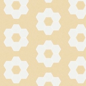 chamomile daisy hexagon - 3" daisy - sfx0916 - daisy quilt, baby quilt, nursery, baby girl, kids bedding, wholecloth quilt fabric