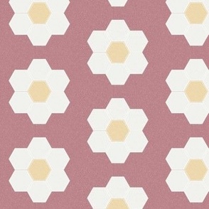 clover daisy hexagon - 3" daisy - sfx1718 - daisy quilt, baby quilt, nursery, baby girl, kids bedding, wholecloth quilt fabric