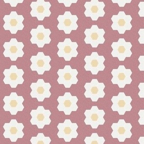 clover daisy hexagon - 1.5" daisy - sfx1718 - daisy quilt, baby quilt, nursery, baby girl, kids bedding, wholecloth quilt fabric