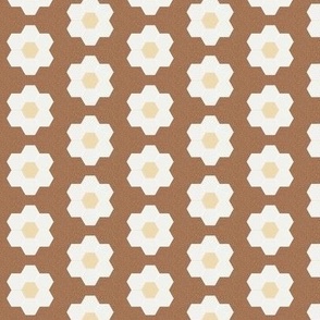 sierra daisy hexagon - 1.5" daisy - sfx1340 - daisy quilt, baby quilt, nursery, baby girl, kids bedding, wholecloth quilt fabric