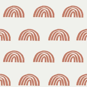 Scattered Rainbows Fabric - Apricot sfx1336 || Earth toned rainbows fabric || Rainbow Baby kids bedding