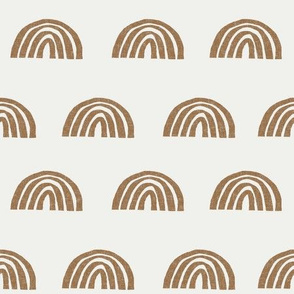 Scattered Rainbows Fabric - chipmunk sfx1044 || Earth toned rainbows fabric || Rainbow Baby kids bedding