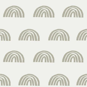 Scattered Rainbows Fabric - sage sfx0110 || Earth toned rainbows fabric || Rainbow Baby kids bedding