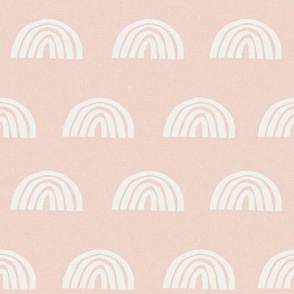 Scattered Rainbows Fabric - blush sfx1404 || Earth toned rainbows fabric || Rainbow Baby kids bedding