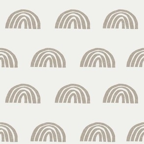 Scattered Rainbows Fabric - taupe sfx0906|| Earth toned rainbows fabric || Rainbow Baby kids bedding