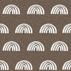 Scattered Rainbows Fabric - pinecone sfx1027|| Earth toned rainbows fabric || Rainbow Baby kids bedding