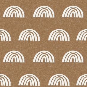 Scattered Rainbows Fabric - chipmunk sfx1044 || Earth toned rainbows fabric || Rainbow Baby kids bedding