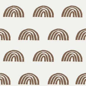 Scattered Rainbows Fabric - toffee sfx1033|| Earth toned rainbows fabric || Rainbow Baby kids bedding