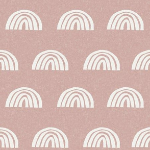 Scattered Rainbows Fabric - rose sfx1512 || Earth toned rainbows fabric || Rainbow Baby kids bedding